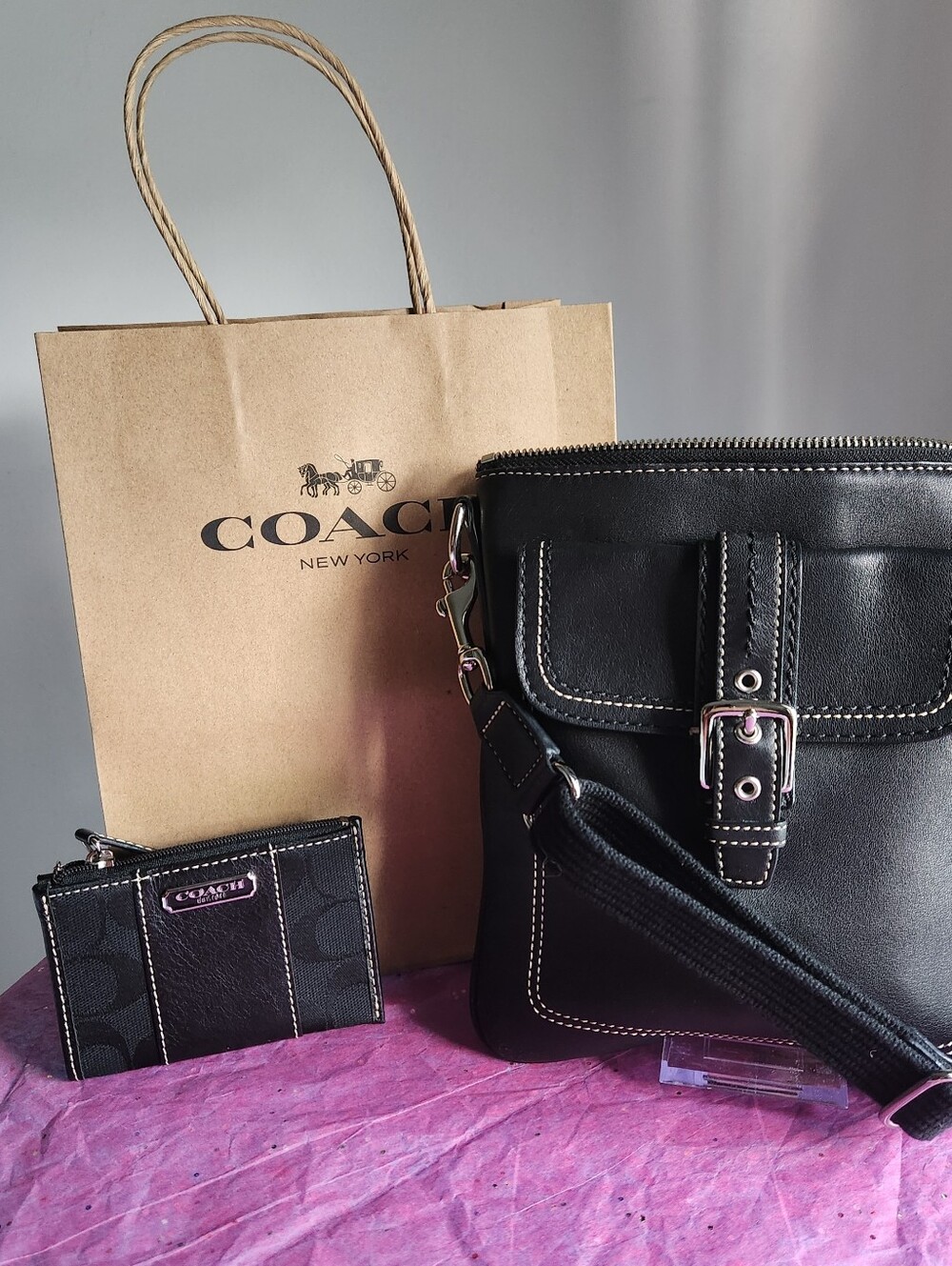 Coach Hamilton Black Crossbody 4 pc set EUC - Picture 8 of 12